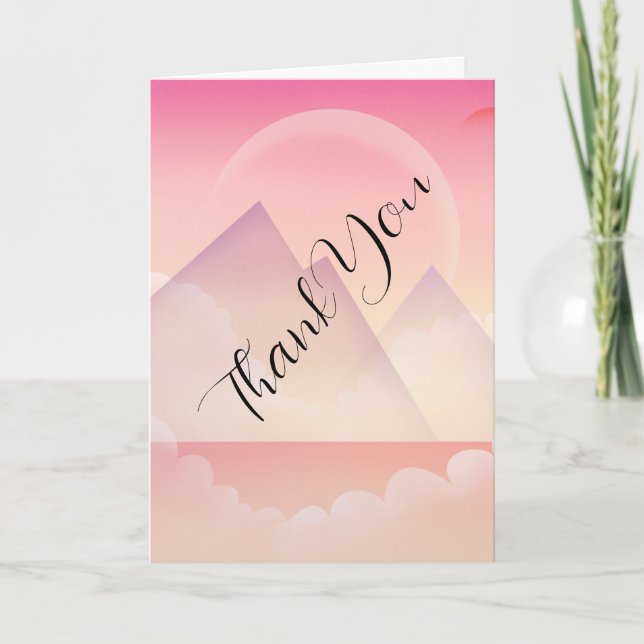 Carte Dreamy Pastel Montagne Paysage Merci (Devant)