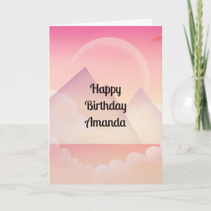 Carte Dreamy Pastel Mountain Paysage Anniversaire