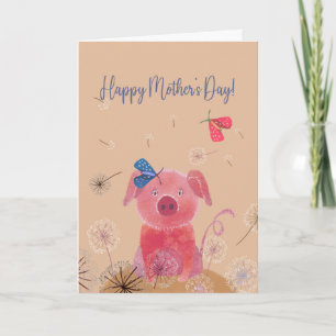 Carte Dreamy Pig Mother's Day