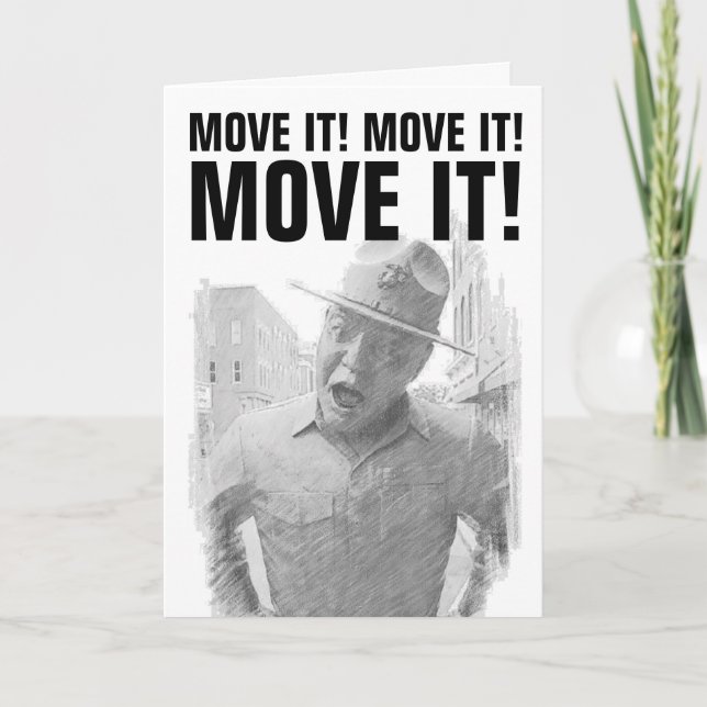 CARTE DRILL SERGEANT PENCIL SKETCH FUNNY BANTHDAN CARD (Devant)