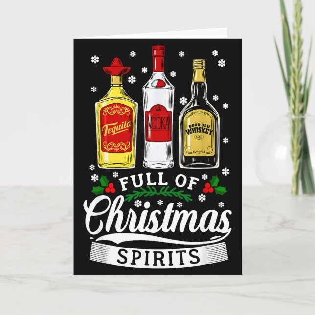 Carte Drinking Alcohol Christmas Party Gift Full Of Chri (Devant)