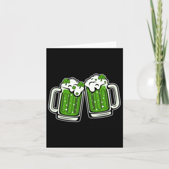 Carte Drinking drôle de jour de St-Patrick Shamrock vert (Devant)