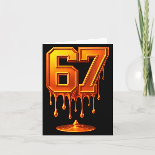 Carte Dripng Gold 67 Meme Respect The Drip 67 Golden Aur (Devant)