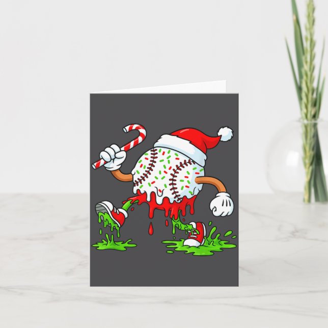 Carte Dripng Ice Cream Baseball Santa Hat, Xmas Pajama K (Devant)