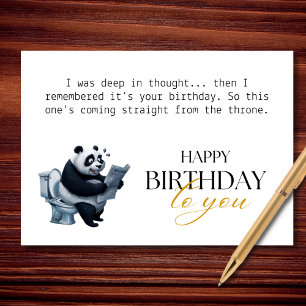 Carte Droit du Trône Funny Panda anniversaire