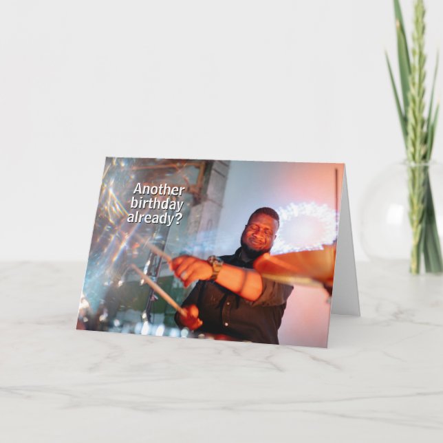 Carte Droit sur le temps Poche Drummer Percussion Annive (Devant)