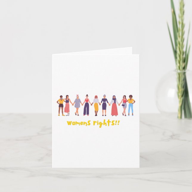 Carte Droits des femmes ! ! Autocollant (Devant)