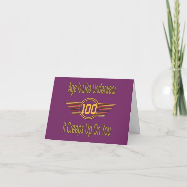 Carte Drôle 100e anniversaire Cadeaux - L'âge est comme  (Devant)