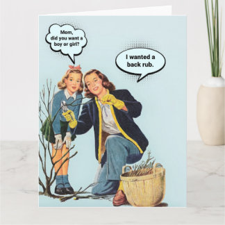 Carte Drôle 1950 Femme au foyer