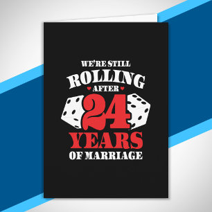 Carte Drôle 24e Anniversaire Couple Marié depuis 24 Ans