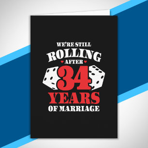 Carte Drôle 34e Anniversaire de Mariage Couple Marié dep