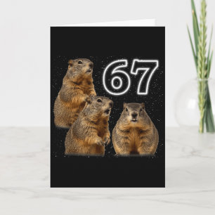 Carte Drôle 3 Groundhog hurle à la lune Parodie Groun