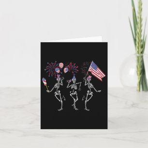 Carte Drôle 4 juillet Danser Skeletons Juillet Quatrième