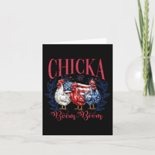 Carte Drôle 4 juillet Poulets Poulets Boom Boom Indepen