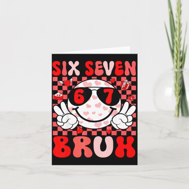 Carte Drôle 67 Frère Saint-Valentin Six Sept Mème Cœurs  (Devant)