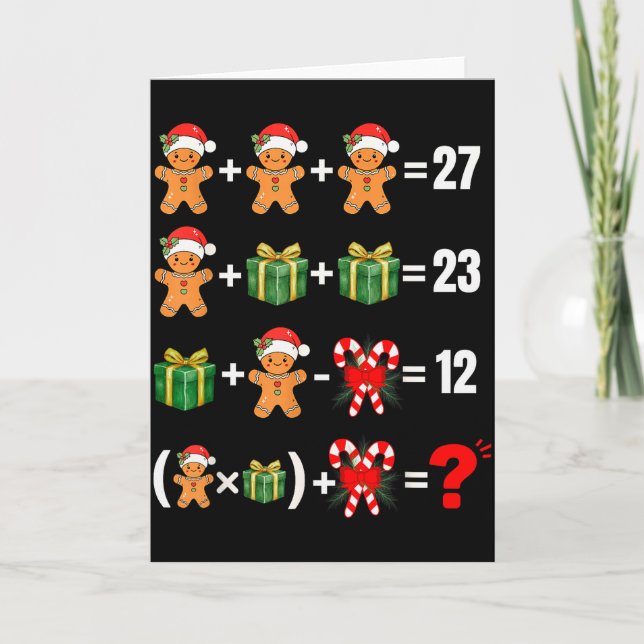 Carte Drôle 67 Mème Bonbon Joyeux Santa Prof de Maths Ch (Devant)