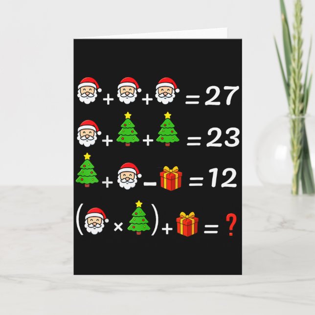 Carte Drôle 67 Meme Noël Math Professeur Santa Six Sept (Devant)