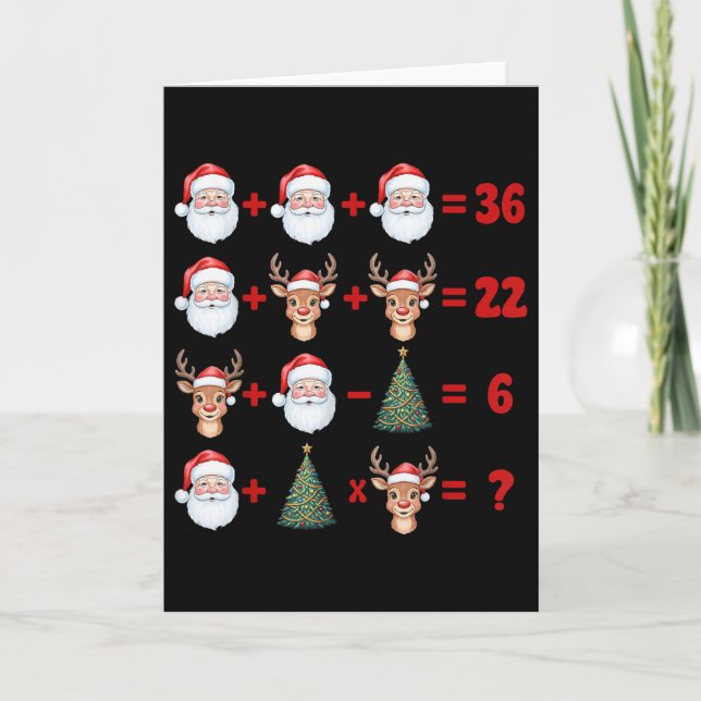 Carte Drôle 67 Meme Noël Math Professeur Santa Six Sept (Devant)