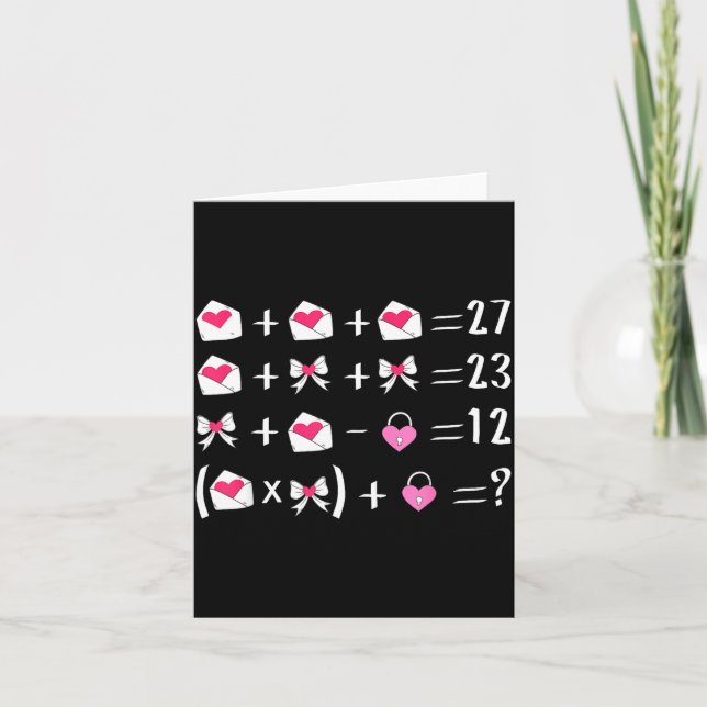 Carte Drôle 67 Meme Saint-Valentin Math Professeur Nœud  (Devant)