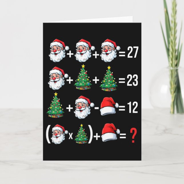 Carte Drôle 67 Mème Santa Prof de Maths Noël Pyjama  (Devant)