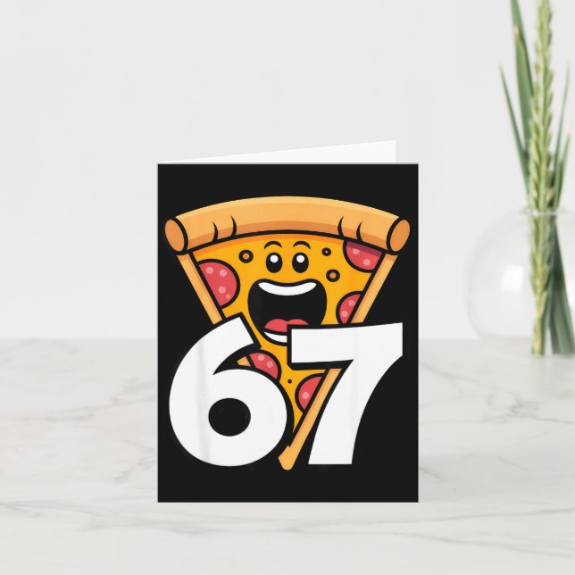 Carte Drôle 67 Mème Six Sept Humour Nourriture Zza  (Devant)