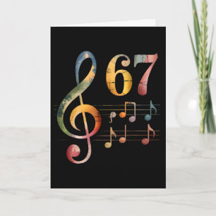Carte Drôle 67 Musique Mème Argot Six Sept Professeur de