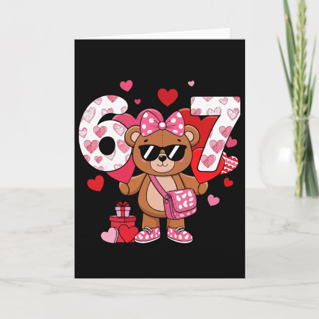 Carte Drôle 67 Saint Valentin 6 7 Six Sept Mème Enfants  (Devant)