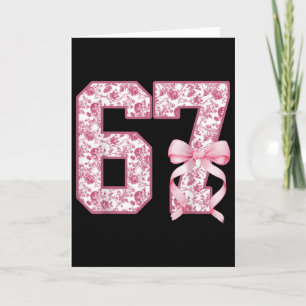Carte Drôle 67 Six Sept Coquette Féminin Rose Toile Femm