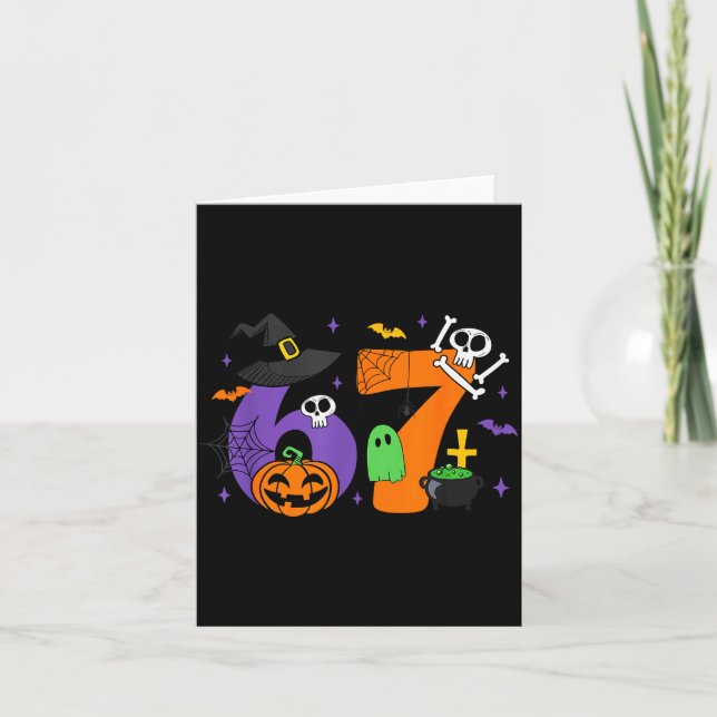 Carte Drôle 67 Six Sept Halloween Mème Gen Alpha  (Devant)