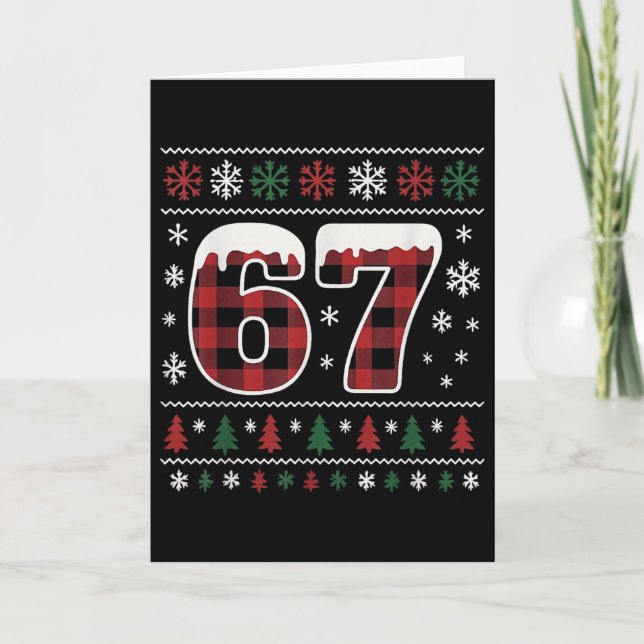 Carte Drôle 67 Six Sept Mème Brainrot Cringe Noël  (Devant)