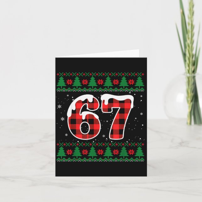 Carte Drôle 67 Six Sept Mème Brainrot Cringe Noël  (Devant)
