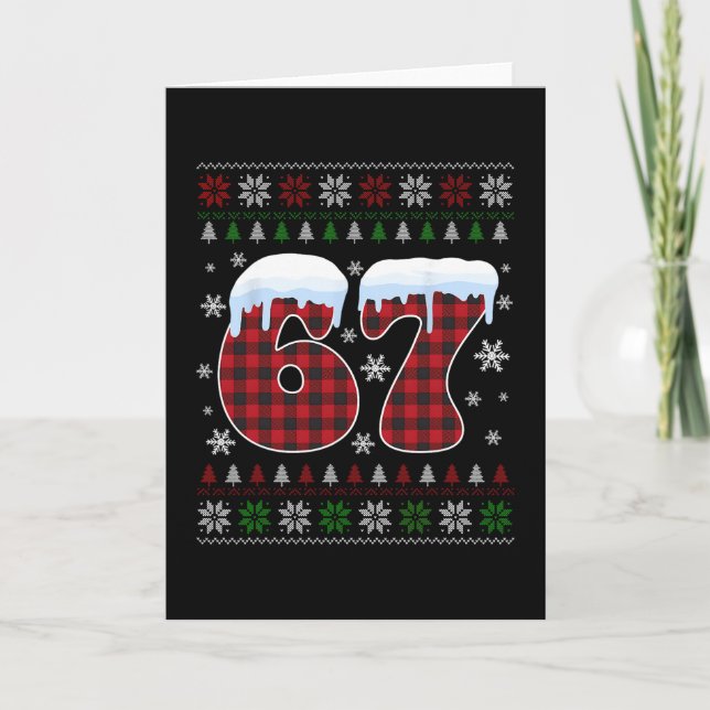 Carte Drôle 67 Six Sept Mème Brainrot Cringe Noël  (Devant)