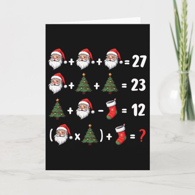 Carte Drôle 67 Six Sept Santa Arbre Math Professeur Noël (Devant)