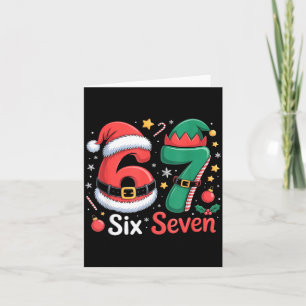 Carte Drôle 6 7 Mème Elf Père Noël Noël Six Sept Enfant