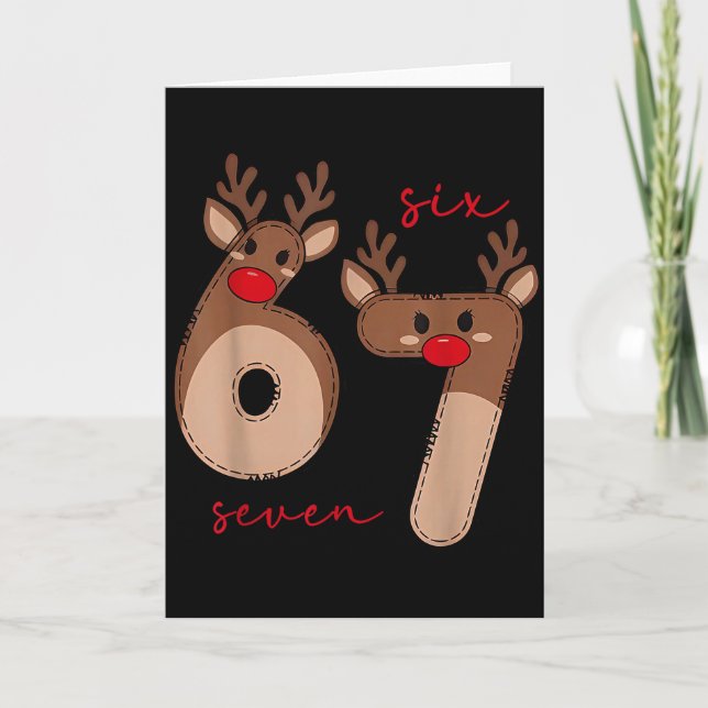 Carte Drôle 6 7 Six Sept Mème Noël Renne Gen Al (Devant)
