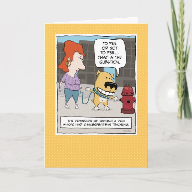 Carte Drôle à Pee ou pas à Pee Anniversaire (Devant)
