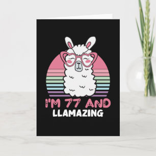 Carte Drôle Adorable Llama 77e Anniversaire Cadeau Pour 