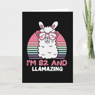 Carte Drôle adorable Llama 82e cadeau d'anniversaire pou