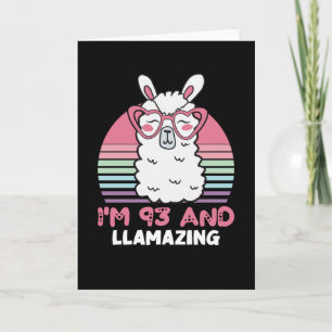 Carte Drôle Adorable Llama 93e Cadeau Anniversaire Pour 