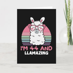 Carte Drôle Adorable Llama Cadeau 44e Anniversaire Pour