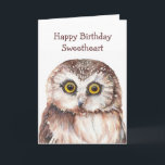 Carte Drôle Amidon Chouette d'anniversaire -<br><div class="desc">Cette chouette aquarelle vous dit que j'aurai des yeux pour vous.</div>