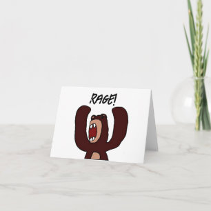 Carte Drôle Angry Brown Bear Cartoon - Stress Out