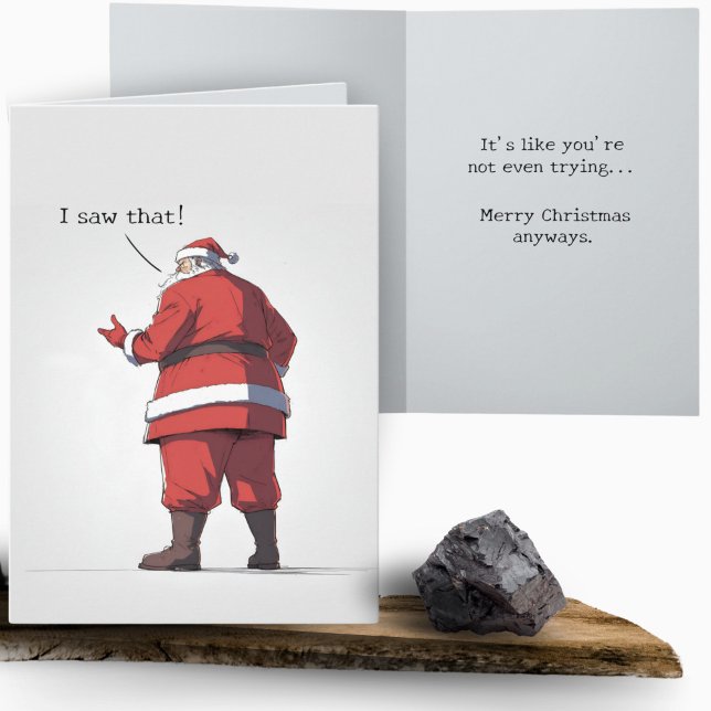 Carte Drôle Anime Angry Père Noël Naughty List Noël (Créateur téléchargé)