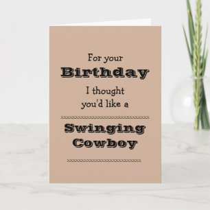 Carte Drôle anniversaire Swing Cowboy Cartoon