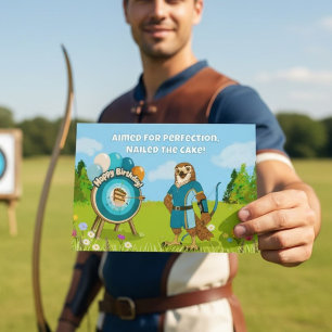 Carte Drôle Anniversaire Tir à l'arc Buse à queue rousse