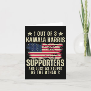 Carte Drôle Anti Kamala Harris Stupid Plaisanter Drapeau