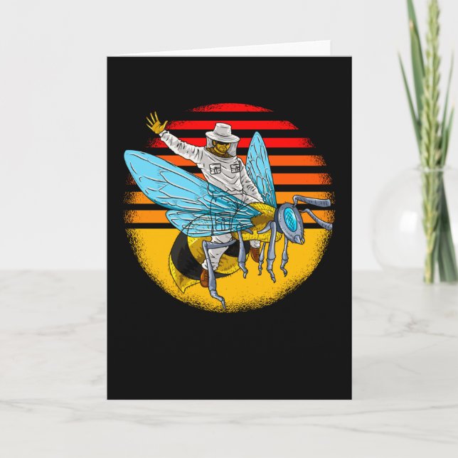 Carte Drôle apiculteur sur apiculteur d'abeilles (Devant)