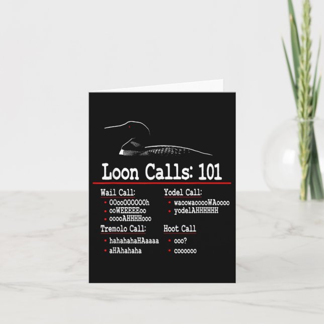 Carte Drôle - Appels de Loon - Loon Commun - Appels de L (Devant)