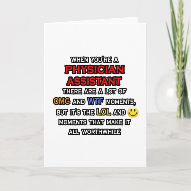 Carte Drôle Assistant Médecin ... OMG WTF LOL (Devant)