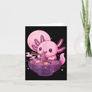Carte Drôle Axolotl Noodle Anime Kawaii Axolotl Manger R